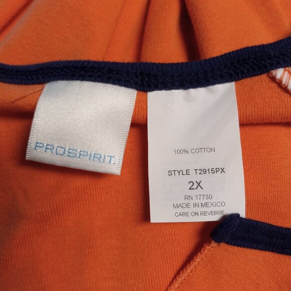 Prospirit 2X Tank Top Sleeveless Orange Navy White Notch Neck Womens Casual NEW - Picture 3 of 4